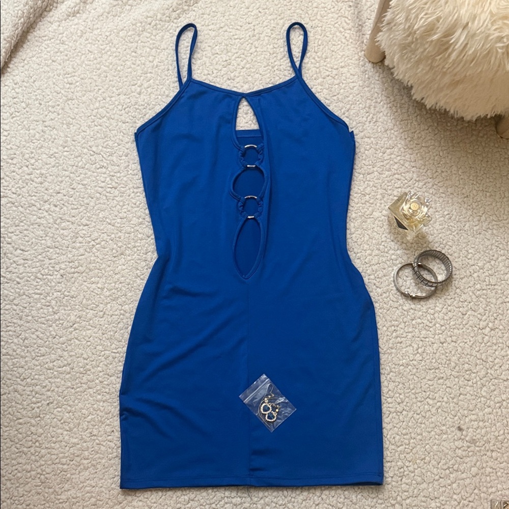 Elegant Blue Sleeveless Dress